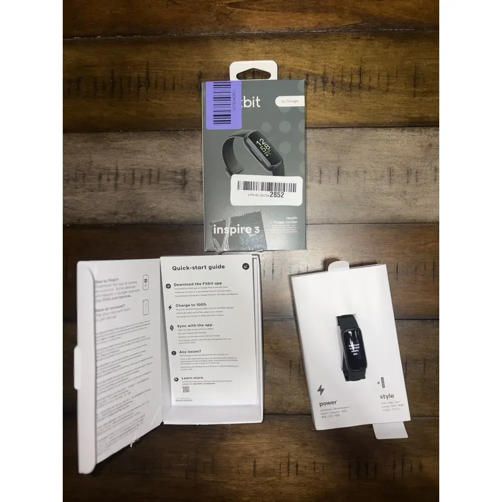 Fitbit Inspire 3 Health + Fitness Tracker Black Case & Midnight Zen Band